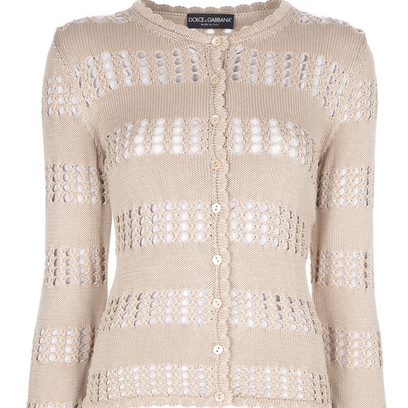 Dolce & Gabbana Sweaters - Dolce & Gabbana AUTH $1025 Crochet Cardigan Sm